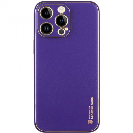 Кожаный чехол Xshield для Apple iPhone 14 Pro Max (6.7") Фиолетовый / Ultra Violet