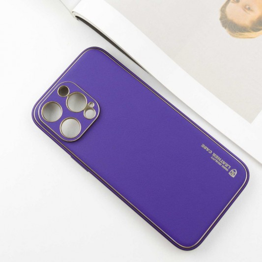 Кожаный чехол Xshield для Apple iPhone 14 Pro Max (6.7") Фиолетовый / Ultra Violet - изображение 2
