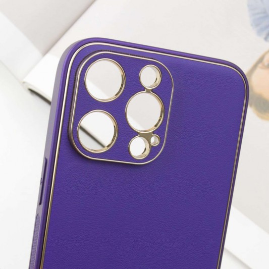Кожаный чехол Xshield для Apple iPhone 14 Pro Max (6.7") Фиолетовый / Ultra Violet - изображение 3