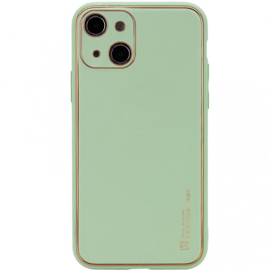 Кожаный чехол Xshield для Apple iPhone 14 Plus (6.7") Зеленый / Pistachio