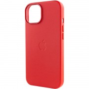 Кожаный чехол для Apple iPhone 14 (6.1"") - Leather Case (AA Plus) with MagSafe Crimson