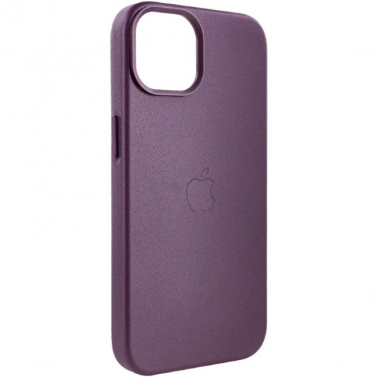 Кожаный чехол Leather Case (AA Plus) with MagSafe для Apple iPhone 14 (6.1") Dark Cherry - изображение 3