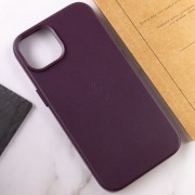 Кожаный чехол для Apple iPhone 14 (6.1"") - Leather Case (AA Plus) with MagSafe Dark Cherry