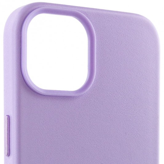 Кожаный чехол Leather Case (AA Plus) with MagSafe для Apple iPhone 14 (6.1") Elegant purple - изображение 2