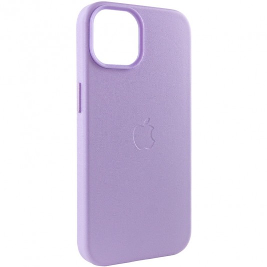 Кожаный чехол Leather Case (AA Plus) with MagSafe для Apple iPhone 14 (6.1") Elegant purple - изображение 3
