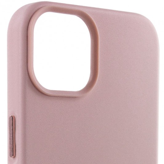 Шкіряний чохол Leather Case (AA Plus) with MagSafe для Apple iPhone 14 (6.1") Sand Pink - зображення 2 
