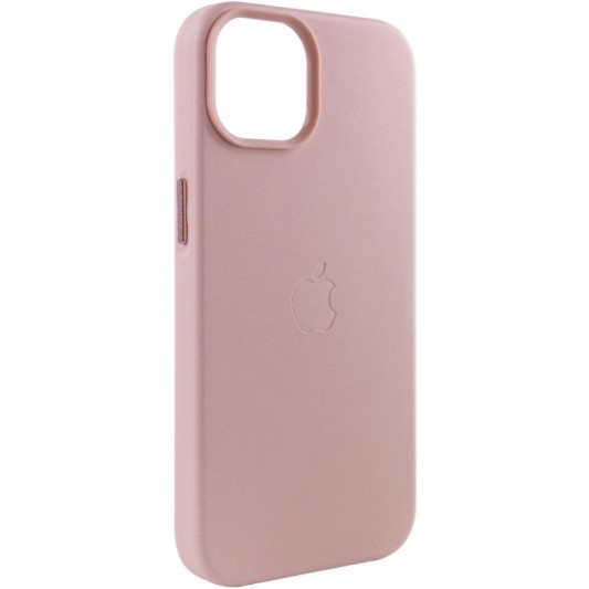 Шкіряний чохол Leather Case (AA Plus) with MagSafe для Apple iPhone 14 (6.1") Sand Pink - зображення 3 