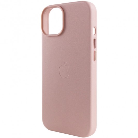 Шкіряний чохол Leather Case (AA Plus) with MagSafe для Apple iPhone 14 (6.1") Sand Pink - зображення 5 