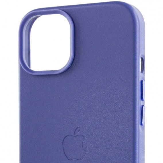 Кожаный чехол для Apple iPhone 14 (6.1"") - Leather Case (AA Plus) with MagSafe Wisteria