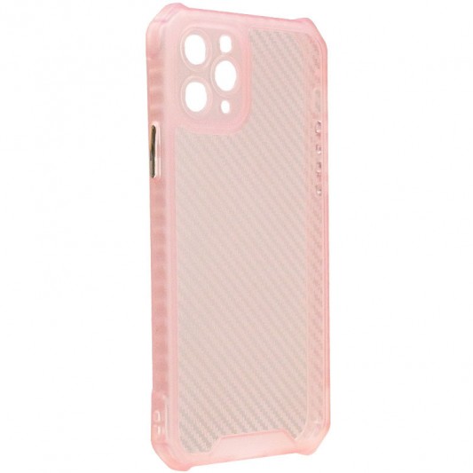 Чехол TPU Ease Carbon color series для Apple iPhone 11 Pro Max (6.5") Розовый / Прозрачный