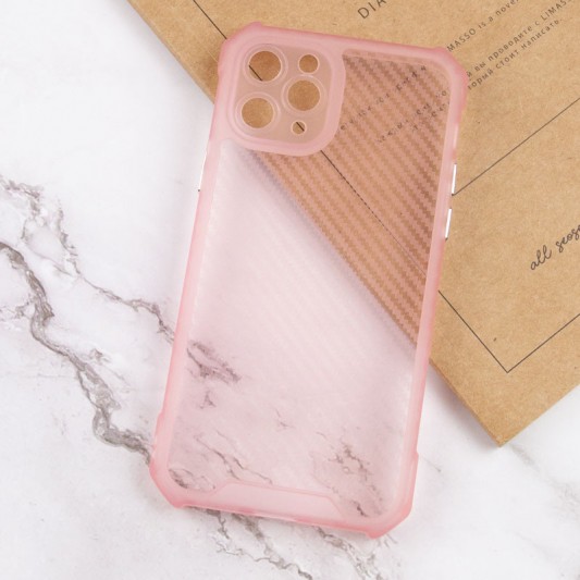 Чехол TPU Ease Carbon color series для Apple iPhone 11 Pro Max (6.5") Розовый / Прозрачный - изображение 2