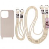 Чехол TPU two straps California для Apple iPhone 13 Pro (6.1 дюйма) Бежевый / Antique White