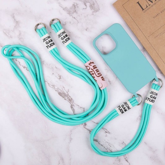 Чохол TPU two straps California для Apple iPhone 12 Pro / 12 (6.1") Бірюзовий / Marine Green - зображення 9 