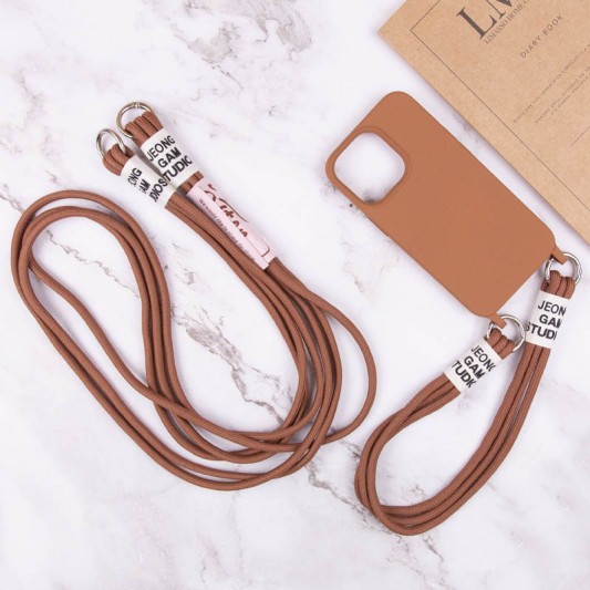 Чохол TPU two straps California для Apple iPhone 12 Pro / 12 (6.1") Коричневий - зображення 9 