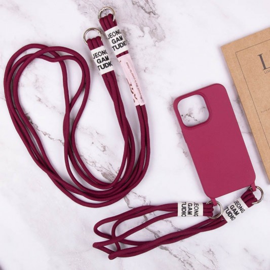 Чохол TPU two straps California для Apple iPhone 12 Pro / 12 (6.1") Червоний / Rose Red - зображення 9 