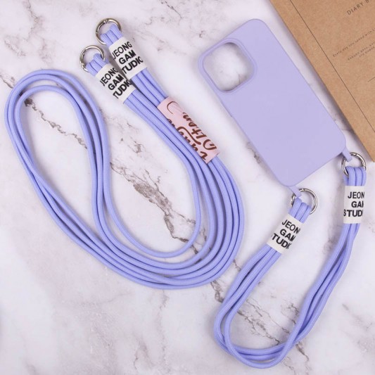 Чохол TPU two straps California для Apple iPhone 12 Pro / 12 (6.1") Бузковий - зображення 9 