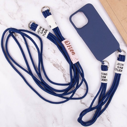 Чохол TPU two straps California для Apple iPhone 12 Pro / 12 (6.1") Темно-синій / Midnight blue - зображення 9 