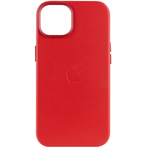 Шкіряний чохол Leather Case (AA Plus) with MagSafe для Apple iPhone 12 Pro Max (6.7") Crimson