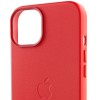 Шкіряний чохол для Apple iPhone 12 Pro Max (6.7"") - Leather Case (AA Plus) with MagSafe Crimson