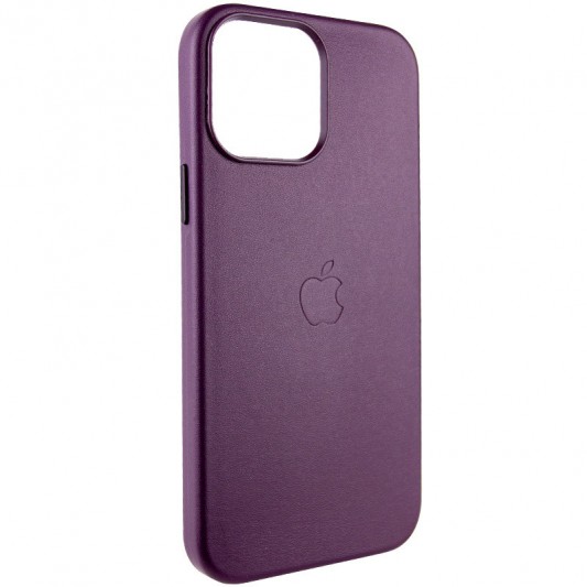 Шкіряний чохол Leather Case (AA Plus) with MagSafe для Apple iPhone 13 Pro Max (6.7") Dark Cherry - зображення 1 
