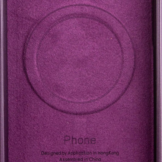 Шкіряний чохол Leather Case (AA Plus) with MagSafe для Apple iPhone 13 Pro Max (6.7") Dark Cherry - зображення 3 