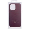 Кожаный чехол Leather Case (AA Plus) with MagSafe для Apple iPhone 13 Pro Max (6.7"") Dark Cherry