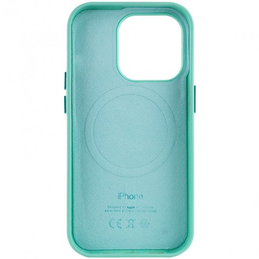 Шкіряний чохол Leather Case (AA Plus) with MagSafe для Apple iPhone 13 Pro Max (6.7") Ice - зображення 1 