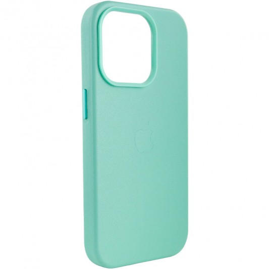 Шкіряний чохол Leather Case (AA Plus) with MagSafe для Apple iPhone 13 Pro Max (6.7") Ice - зображення 3 