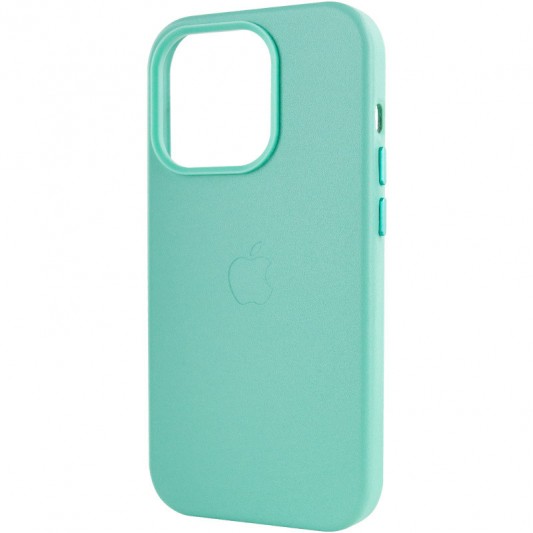 Шкіряний чохол Leather Case (AA Plus) with MagSafe для Apple iPhone 13 Pro Max (6.7") Ice - зображення 5 