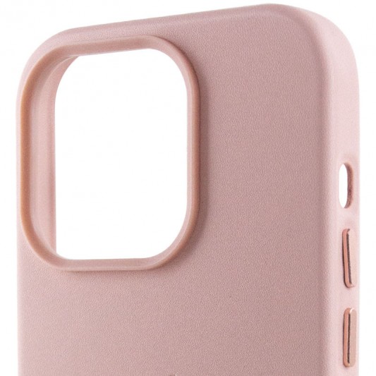 Шкіряний чохол Leather Case (AA Plus) with MagSafe для Apple iPhone 13 Pro Max (6.7") Sand Pink - зображення 4 