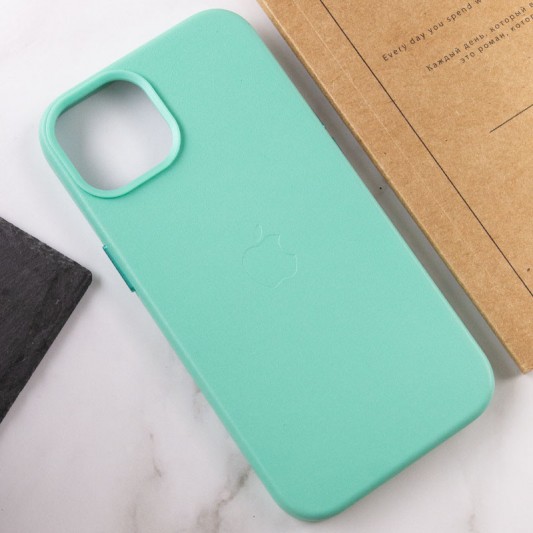 Шкіряний чохол Leather Case (AA Plus) with MagSafe для Apple iPhone 13 (6.1") Ice - зображення 6 