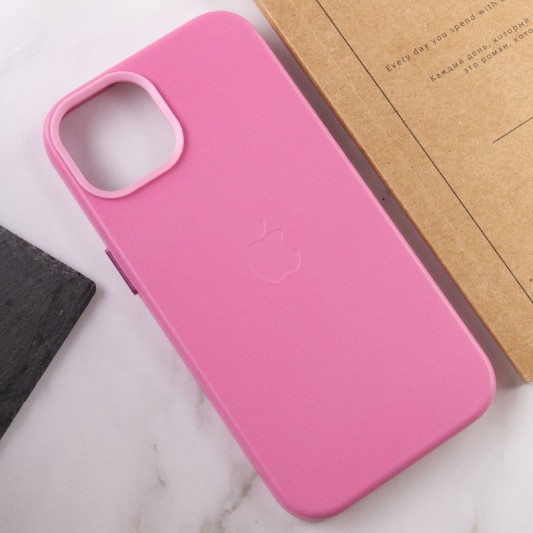 Шкіряний чохол Leather Case (AA Plus) with MagSafe для Apple iPhone 13 (6.1") Pollen - зображення 6 