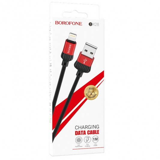 Дата кабель Borofone BX28 Dignity USB to Lightning (1m) Красный - изображение 7