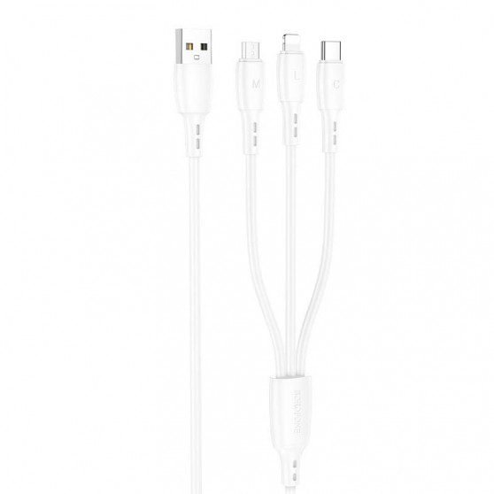 Дата кабель Borofone BX71 USB to 3in1 (1m) Белый