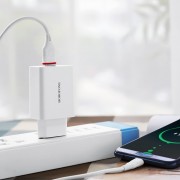 Зарядное устройство для телефона - Borofone BA21A Long journey QC3.0 (1USB/3A) + Type-C Белый