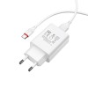 Зарядное устройство для телефона - Borofone BA21A Long journey QC3.0 (1USB/3A) + Type-C Белый