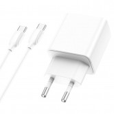 МЗП Borofone BA67A PD20W+QC3.0 (1USB-A/1C) + кабель Type-C to Type-C Білий МЗП Borofone BA67A PD20W+QC3.0 (1USB-A/1C) + кабель Type-C to Type-C Білий