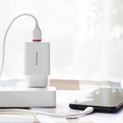 Зарядное устройство для телефона - Borofone BA21A Long journey QC3.0 (1USB/3A) + MicroUSB Белый