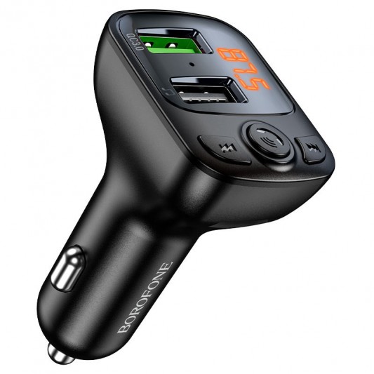 АЗУ FM модулятор Borofone BC41 Eminency QC3.0 (2USB-A) Черный - изображение 1