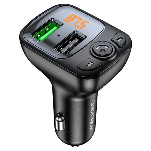 АЗУ FM модулятор Borofone BC41 Eminency QC3.0 (2USB-A) Черный - изображение 7