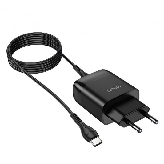 СЗУ Hoco C72Q Glorious QC3.0 18W (1USB-A) + кабель USB to Type-C Черный - изображение 2