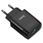Зарядное устройство Hoco C72Q Glorious QC3.0 18W (1USB/3A) + Type-C, Черный