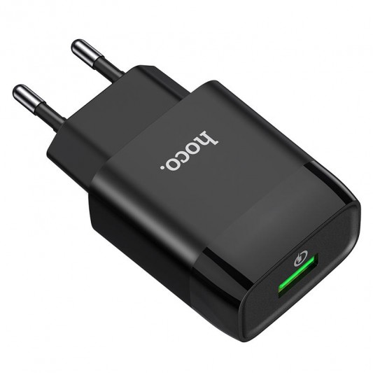 СЗУ Hoco C72Q Glorious QC3.0 18W (1USB-A) + кабель USB to Type-C Черный - изображение 4