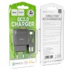 Зарядное устройство Hoco C72Q Glorious QC3.0 18W (1USB/3A) + Type-C, Черный