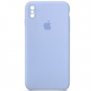 Чохол Silicone Case Square Full Camera Protective (AA) для Apple iPhone X / XS (5.8") Блакитний / Lilac Blue