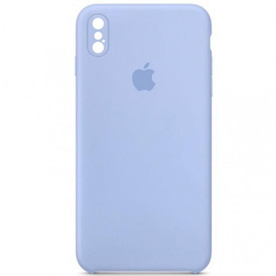 Чехол Silicone Case Square Full Camera Protective (AA) для Apple iPhone X / XS (5.8") Голубой / Lilac Blue