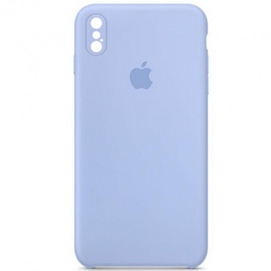 Чохол Silicone Case Square Full Camera Protective (AA) для Apple iPhone X / XS (5.8") Блакитний / Lilac Blue