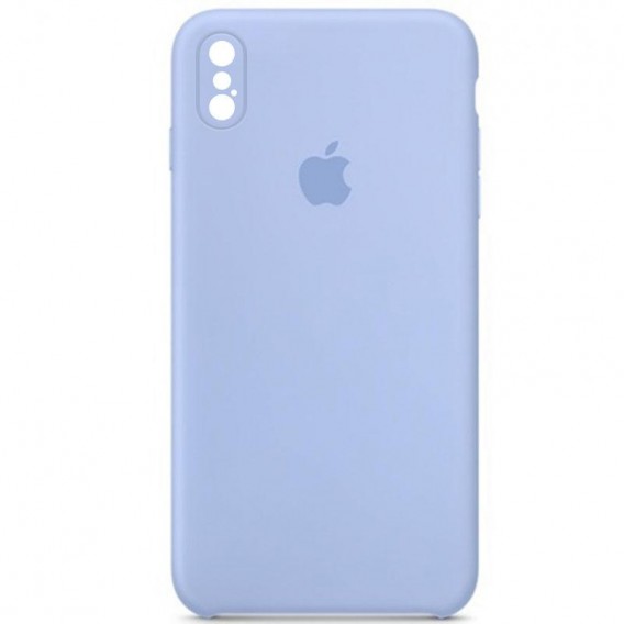 Чохол Silicone Case Square Full Camera Protective (AA) для Apple iPhone XS (5.8"), Синій / Lilac Blue