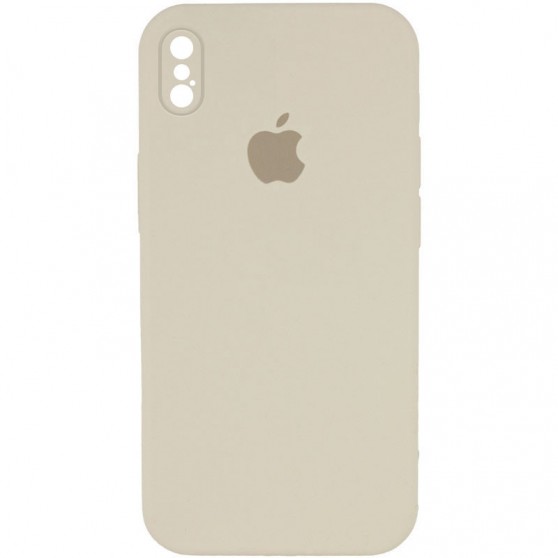 Чехол Silicone Case Square Full Camera Protective (AA) для Apple iPhone XS Max (6.5") Бежевый / Antique White