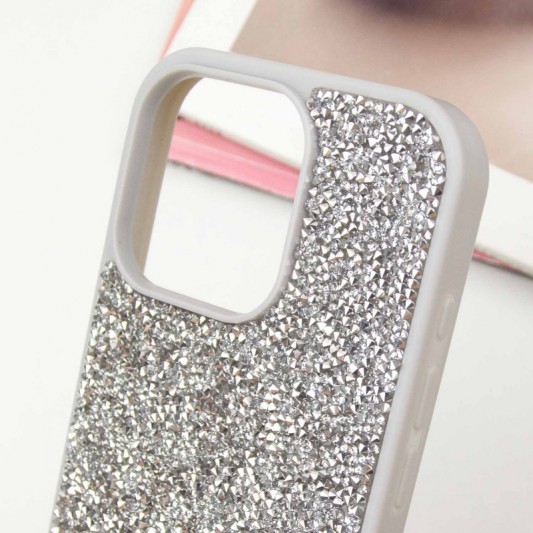 TPU чехол Bling World Rock Diamond для Apple iPhone 14 Pro (6.1") Серебряный - изображение 4